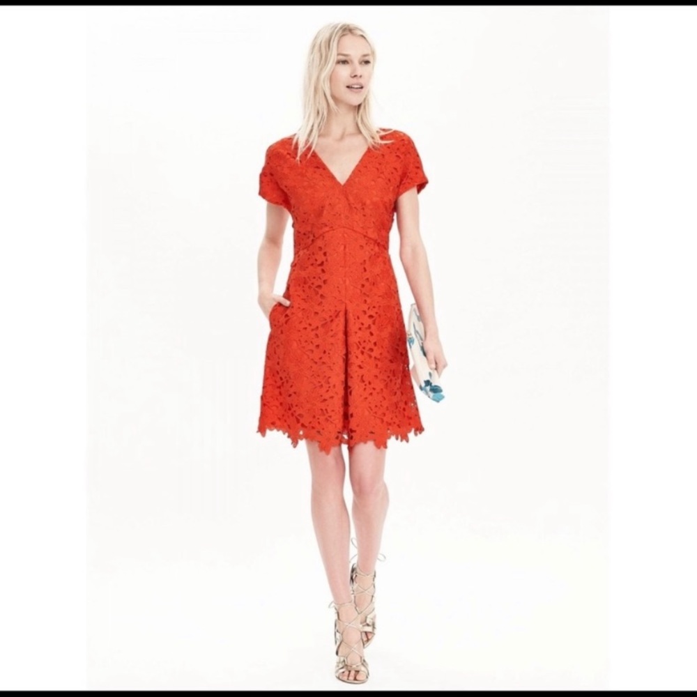 Banana Republic Eyelet fit and flare dress